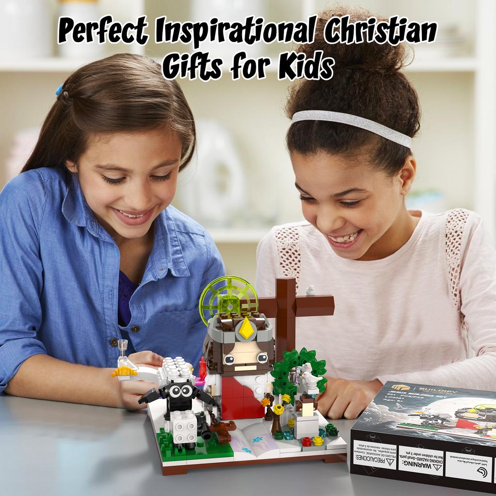 Jesus Shepherd God Building Blocks, Jesus Bible Story Action Figuretoys, Easter And Christmas Gifts For Kids Adults, 351Pcs