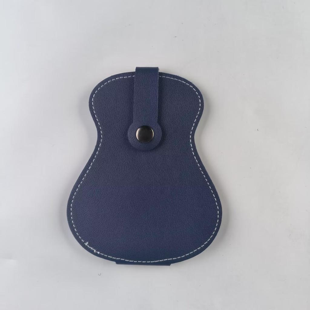 Embroidered Guitar Pick Storage Bag with Large Capacity Slots and Hanging Ornament