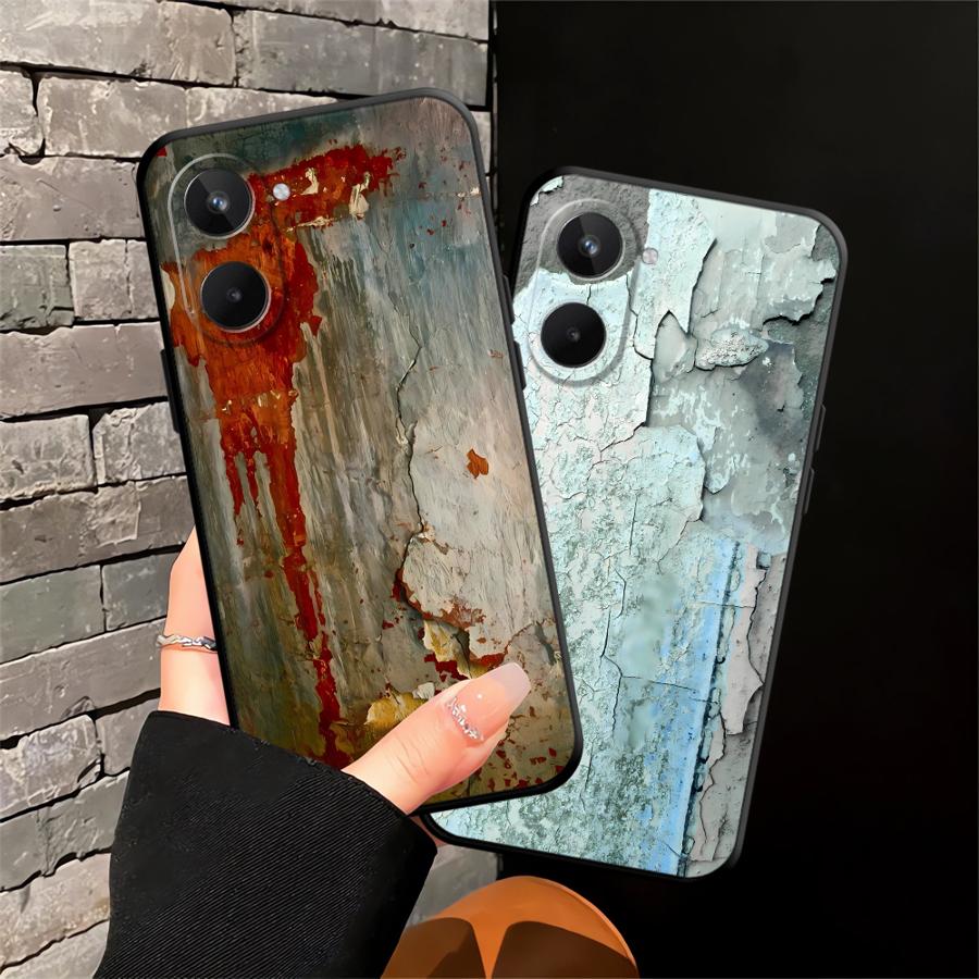 Retro Rust Marks Case for Realme C25 C21 C33 C35 C53 C55 GT Master Neo2 12 14 C15 C12 Nazro 50 50i P3 Ultra 11 Pro Phone Cover