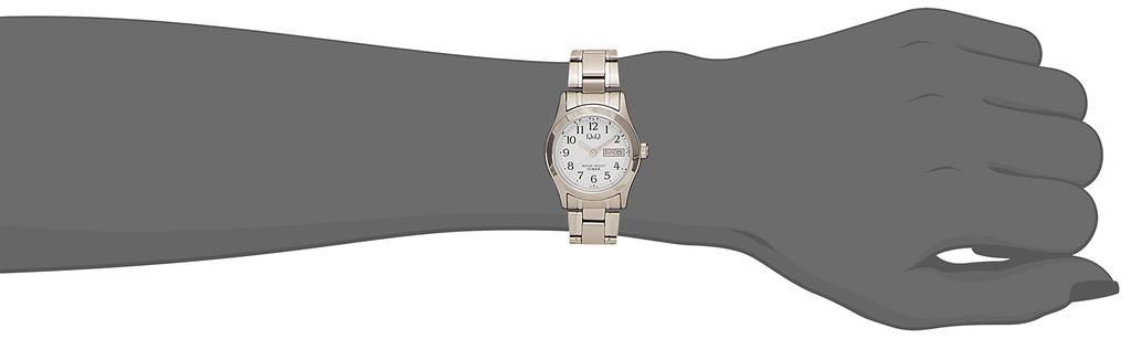 Analog Waterproof Watch with Date and Day Metal White [Citizen Q&Q] Display, Band, W473-204, Women's,
