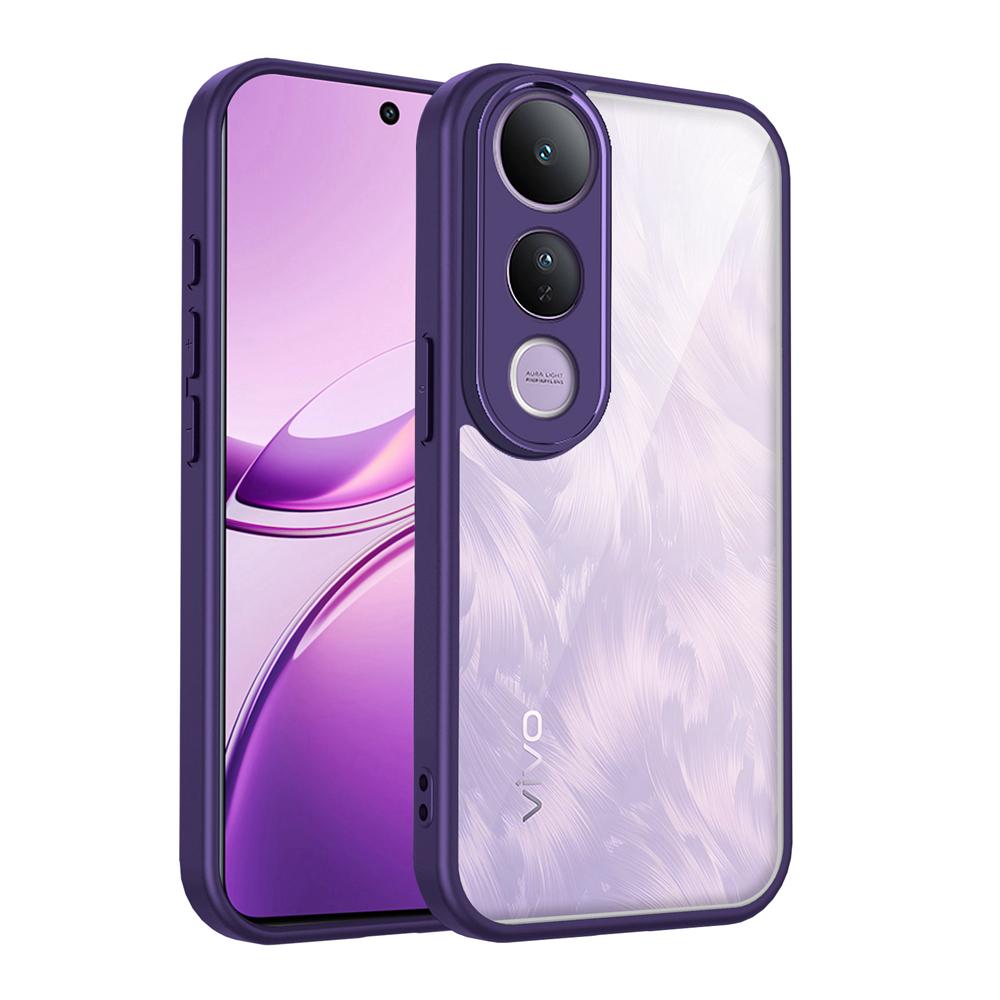 KEYSION Transparente Handyhülle für VIVO V50 Lite 5G Weiches Silikon+PC Klar Stoßfest Handy Rückseite für VIVO V50 Lite