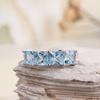 Einfacher Exquisiter 925er Sterlingsilber Damenring Natürlicher quadratischer 5,0 mm himmelblauer Topas Feiner Schmuck für Jubiläum Festival Geschenk