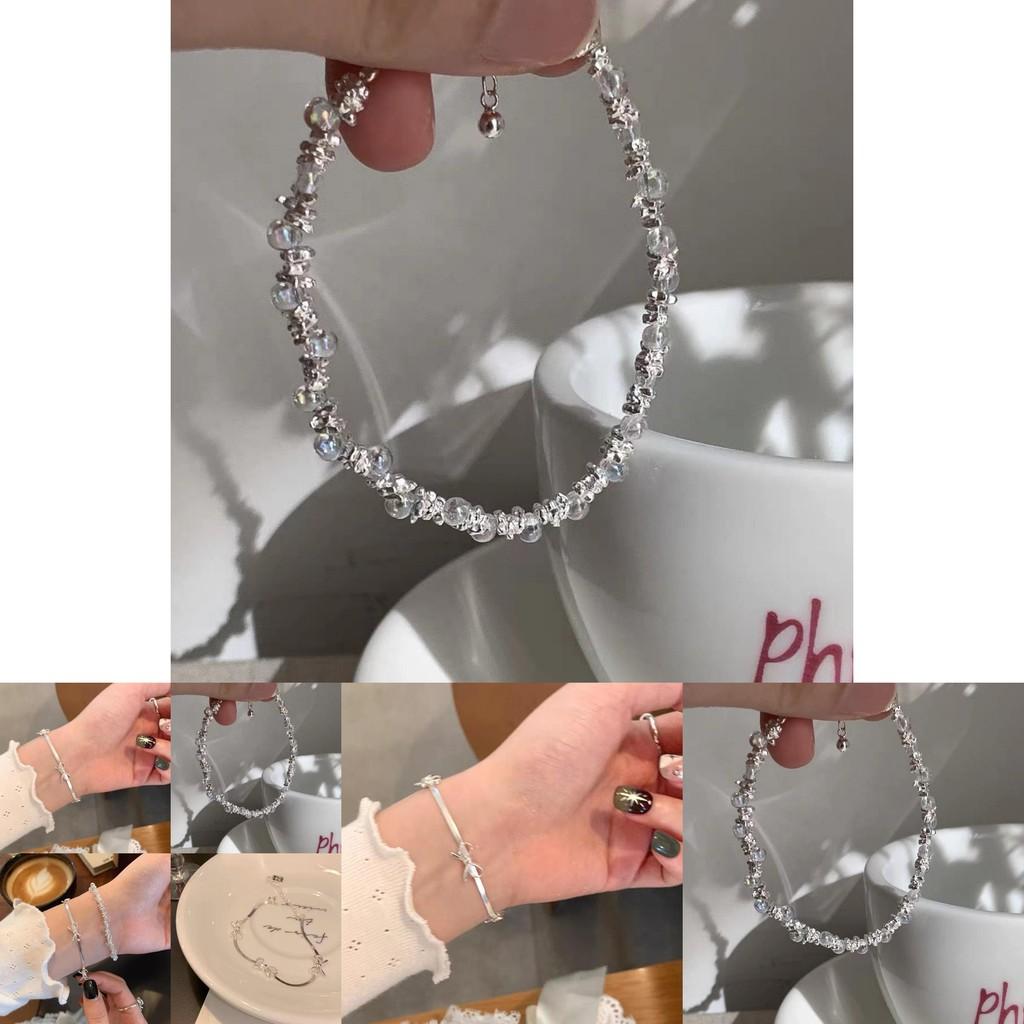 Fashionable Silver Snake Chain Bracelet With Bow Knot For Women Exquisite Modern Jewelry