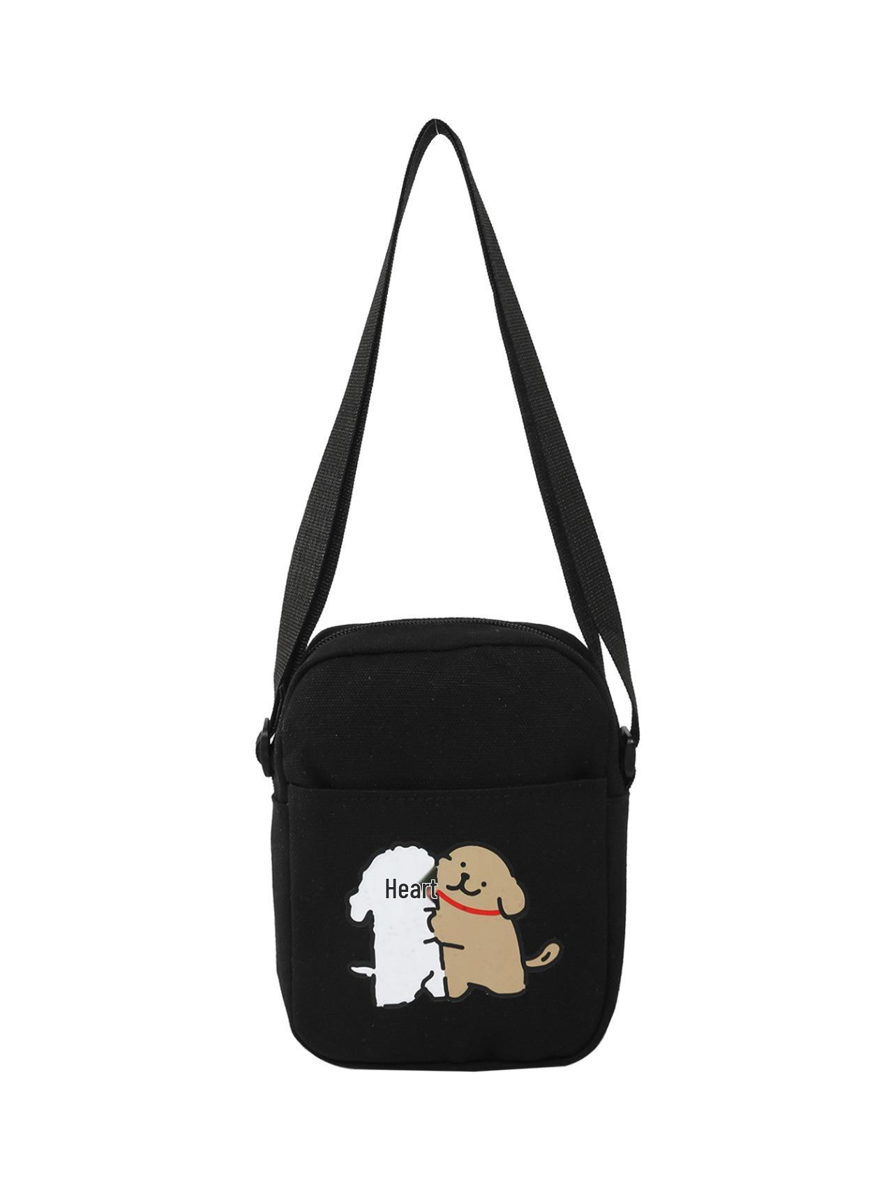 

Маленькая женская сумка холщовая с щенком - 2025 Милый Ins стиль, Высококачественная квадратная сумка для телефона и поездок