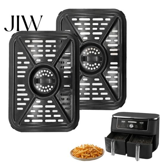 Ersatzschale für Dual-Korb Heißluftfritteuse Grillpfanne, Antihaftbeschichtete Langlebige Aluminium-Fettauffangschale, mit Gummi-Zubehörpad, Hitzekreislauf Ninja Foodi