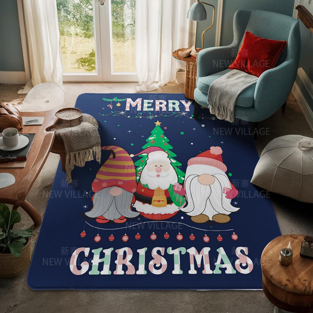 House Entrance Carpet Home Door Mat Living Room Bath Foot Bathroom Non-slip Water Absorption Rugs Bath Merry Christmas Winter