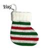 Indoor Holiday Party Supplies Mini Knitted Christmas Stocking Ornaments, Knit Xmas Tree Hanging Decor, Small Ornaments Pendants for Tree, Mantel,