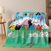 Cartoon Les Barbapapa Barbamama Family 3D Flannel Blanket,Warm and Cozy Soft Throw Blanket for Home Bedroom Bed Sofa Cover Kids