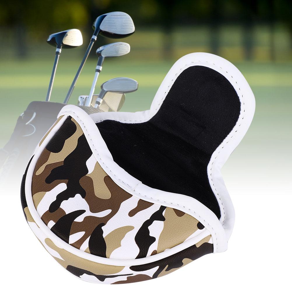 PU Leather Camouflage Semicircular Waterproof Magnetic Buckle Golf Putter Head Cover Club Headcovers