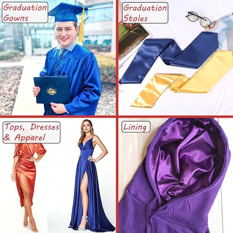 DIY Satin Imitation Silk Fabric Soft Satin Fabric Wedding Party Decoration Box Lining DIY Clothing Sewing Background Accessories