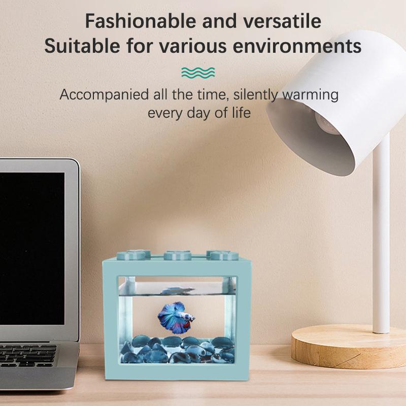 2023 Mini Aquarium Fish Tank Lamp Control Color Circular Aquariummini Fish Tank Light Home Decoration Aquarium Accessorie