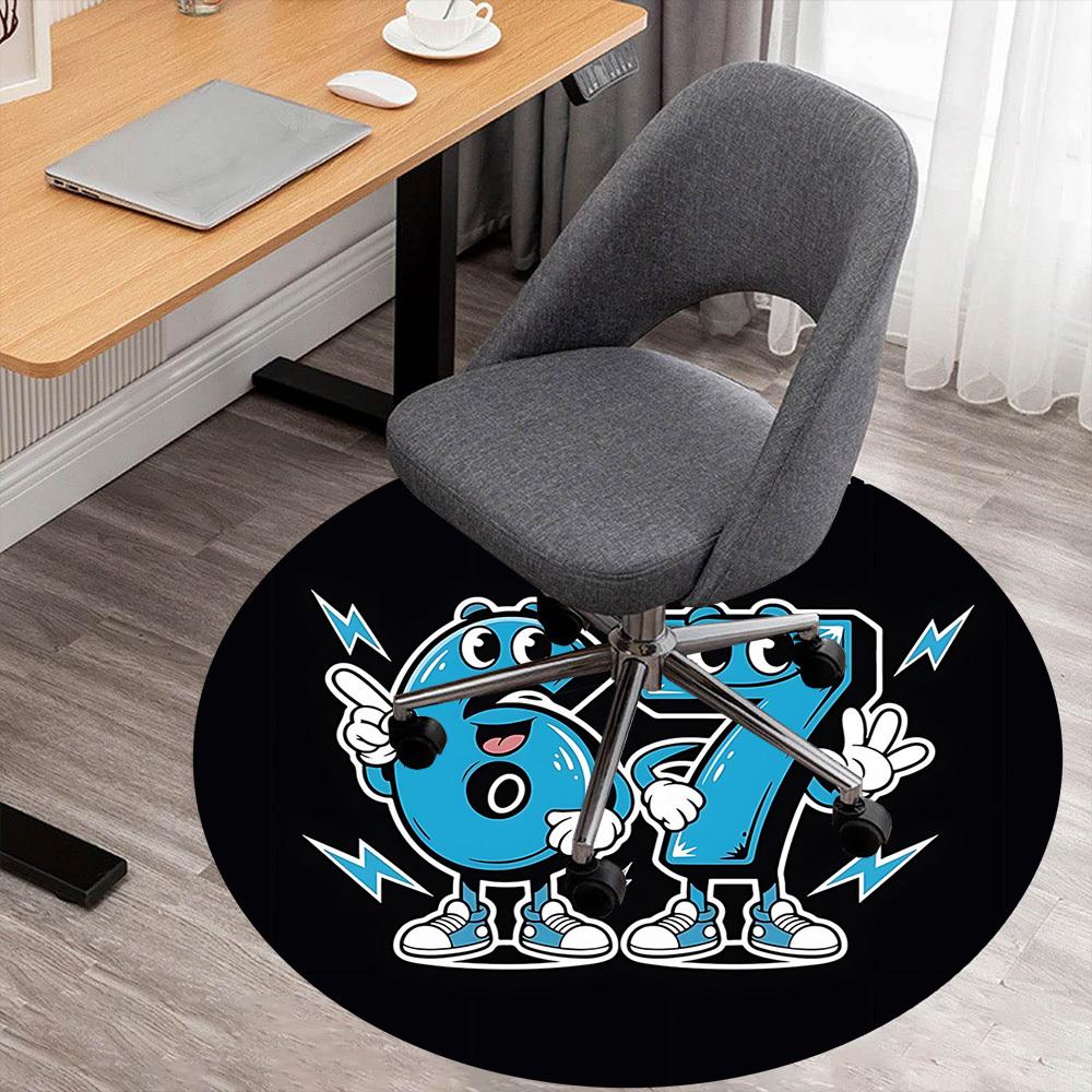 

1 шт. Круглый коврик для стула Sixty-seven, ковер для офисной зоны - Нескользящий, напольный коврик для офиса, спальни и декора помещений p127171 80cm by 80cm