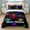 Bedding Set 1 Duvet Cover 2 Pillowcases Among Us Print Soft Bed Linen Bedroom Decor