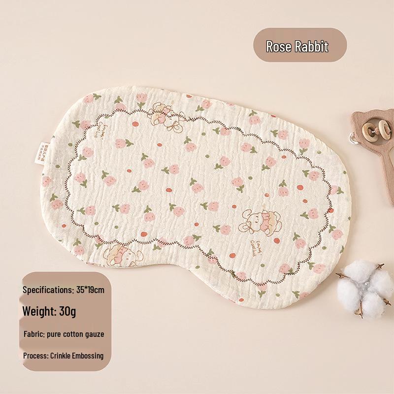 Cloud-Shaped Newborn Pillow, Ten-Layer Cotton Gauze, Baby Flat Pillow and Burp Cloth, Customizable Logo