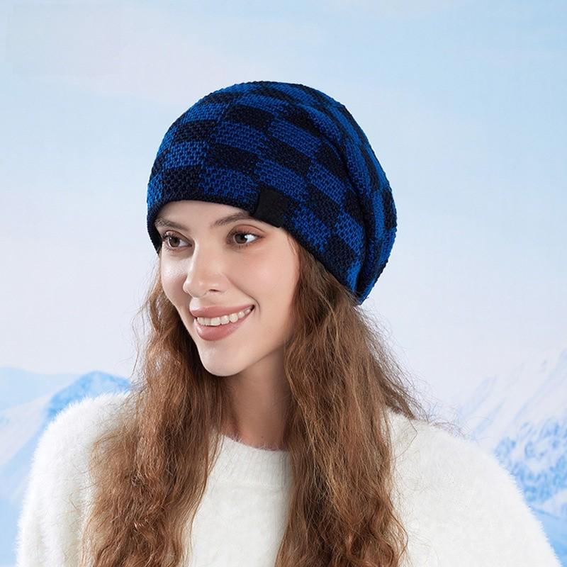 Winter Knitted Cap Women Men Fleece Lined Casual Outdoor Supplies Activities