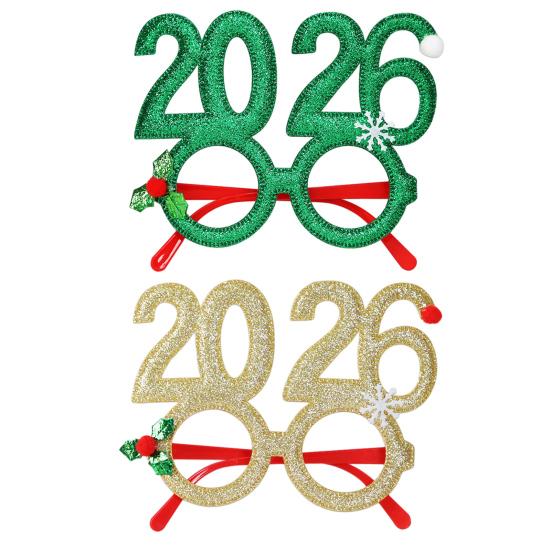 2026 New Year Eve Glasses Christmas Party Photo Props for Adults Kids Festive Celebration Eyewear for Countdown Party
