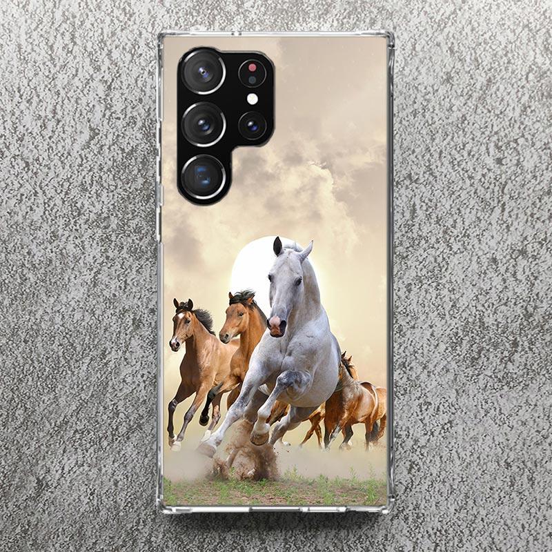Horse Great Beauty Galloping Phone Case For Samsung Galaxy S25 S24 S23 Ultra S22 Plus S21 S20 FE S10 + S25Ultra S24U Soft Cover