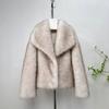 Autumn and winter new fox fur navy collar loose short versatile temperament imitation fur fur coat women