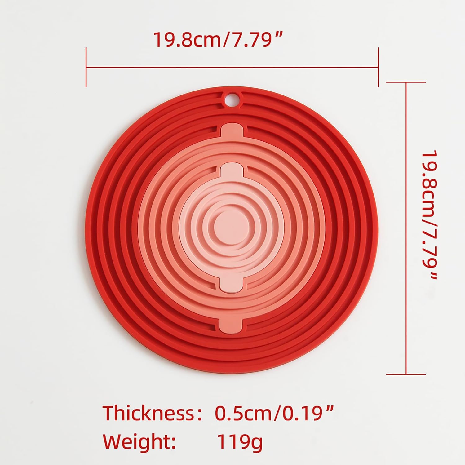 3-in-1 Silicone Trivet Set, 7.79  Red Gradient Color, Heat Resistant BPA-Free Mats for Hot Pots, Pans, Spoons – Detachable & Flexible Kitchen Hot