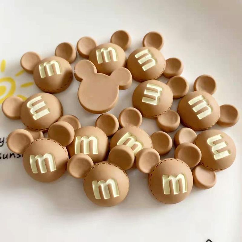 Cartoon Frosted M Bean Resin Jewelry & Phone Case Accessories Set