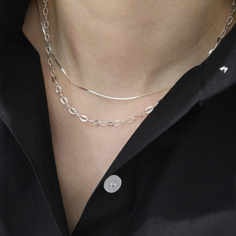 ctwins SILVER925 CUTTING CHAIN NECKLACE