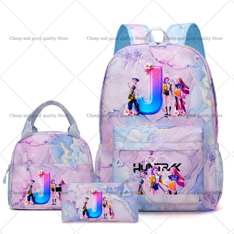 3PCS KPop Demon Hunters Backpack Lunch Bag Set School Bag Pencil Case Girl Back To School Perfect Gift Leisure Mochila Teens Travel Bags