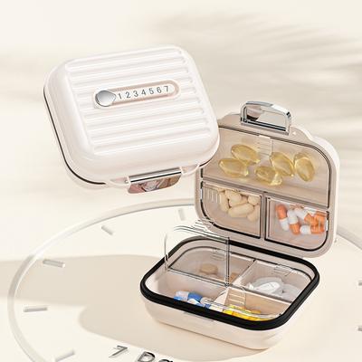 Portable Medicine Box Dispensing Box Small Dispensing Device CompartmentsPills Jewelry Storage and Sealing Box