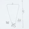 Flora Romantic Sparkling Four Leaf Clover Zircon Set Copper Women's Jewelry Anniversary Dating Earrings Necklace Ring Bracelet