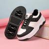 6 Wheels Roller Skate Shoes Sneaker with Wheels Shoes with Rollers 2-in-1 Removable Roller Skating Shoes for Skating and Parkour
