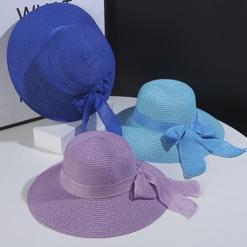 Women's Foldable Straw Sun Hat - Summer UV Protection Beach Hat