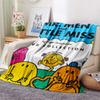 Mr. Men Little Miss  Print Flannel Blanket, High Quality Comfortable for All Seasons, Home Decor, Warmth and Comfort