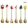 Mirror Polished Stainless Steel Spoon Set Tree/Star/Santa Motifs Mini Dessert Spoons  New Year