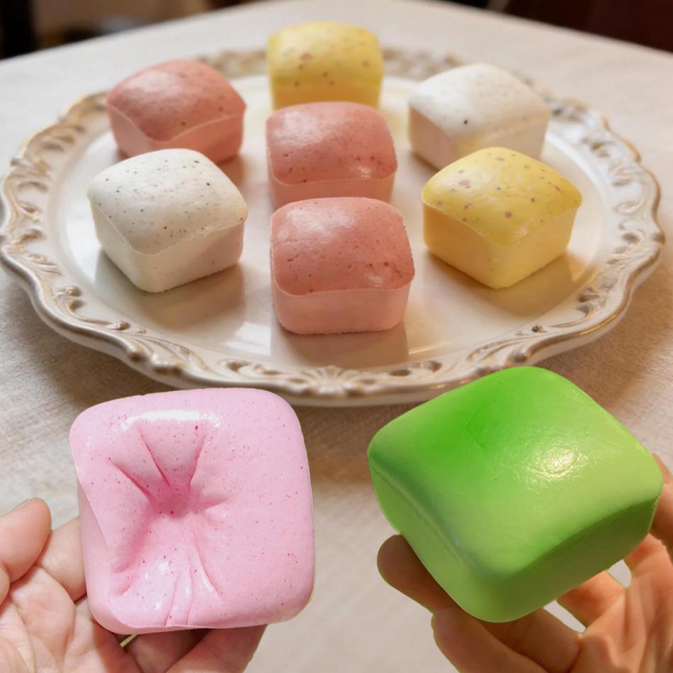 Super Soft Mini Toast Squishy Toy Slow Rising Bread Stress Relief Squeeze Toy Finger Suction Funny Prank Gift For Kids