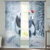 Panda Forest Funny Tulle Window Curtain for Livingroom Printed Sheer Curtain Home Decor Window Panels Chiffon Drapes