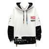 Men  Splicing Button Pullover Long Sleeve Hooded Sweatshirt Tops Blouse