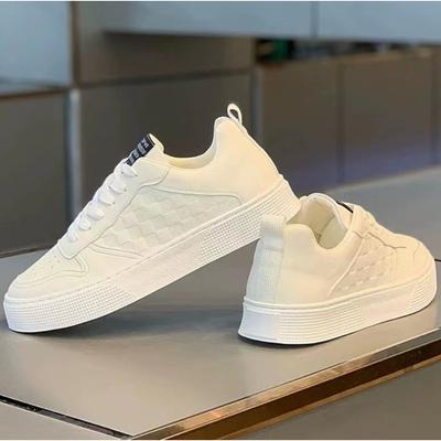 Fashion Casual Leather Shoes for Mens Spring and Autumn Breathable Flat Sports Shoes Men's Board Shoe Trendy Shoe Men Sneakers Trainers