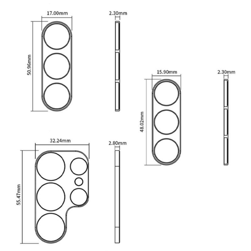 Hollow Camera Lens Protector Metal Back Lens Frame Cover Scratchproof Guard for S25/Plus/Ultra Phone Accessory
