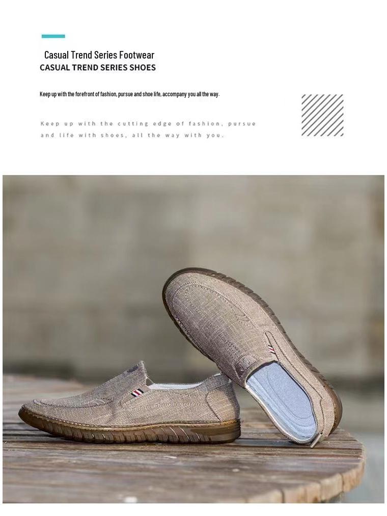 Men's Non-slip Breathable Canvas Shoes - Soft Beef Tendon Sole, Wear-resistant, Deodorant, Perfect for Driving and Work