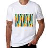 Retro Color Block Popsicle Sticks Blue TShirt Big and Tall Basic Tee Shirt