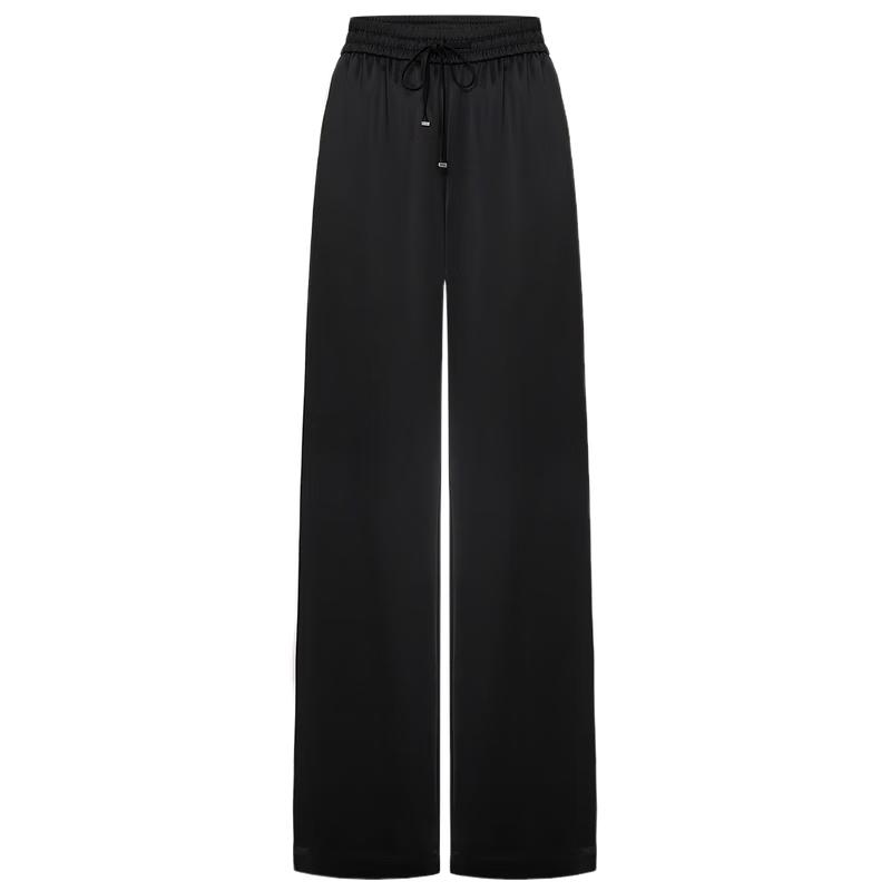 MO&Co. Summer High-Waist Acetate Satin Casual Pants