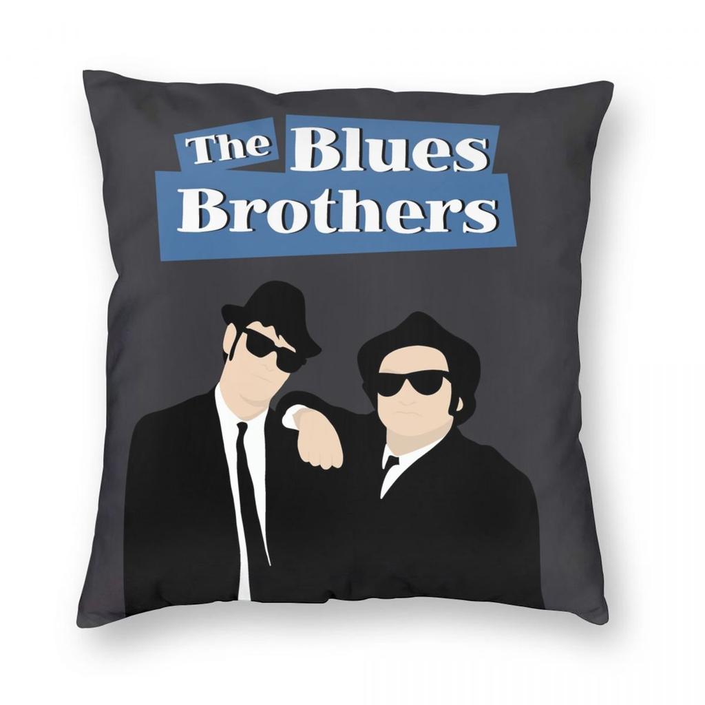 Blues Brothers Pillowcase Polyester Linen Velvet Printed Zip Decor Pillow Case Bed Cushion Cover