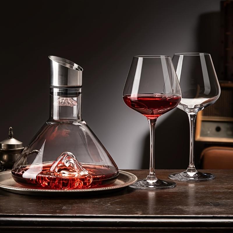 1pc Wine Decanter Light Luxury High-end Ice Mountain Wine Decanter Household Waterfall Wine Decanter Creative Ice Mountain Bottom Crystal Glass Filter
