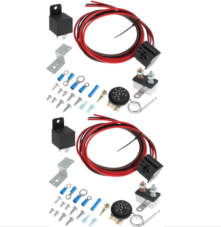 Electric Fan Wiring Kit Electric Fan Relay Kit with Thermostat Radiator Fan Sensor Switch Temperature Sensor Switch Relay Kit