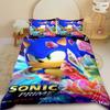 Cartoon Kids Sonic Duvet Cover Cool Anime Bedding Set Comforter Cover with 1/2 Pillowcase Queen King Bedroom Children Teens