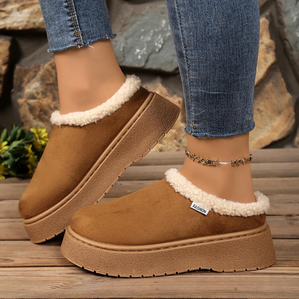Comfortable Women Snow Boots Winter Solid Color Platform Ankle Boots Woman Round Toe Slip On Warm Shoes Women Zapatos De Mujer