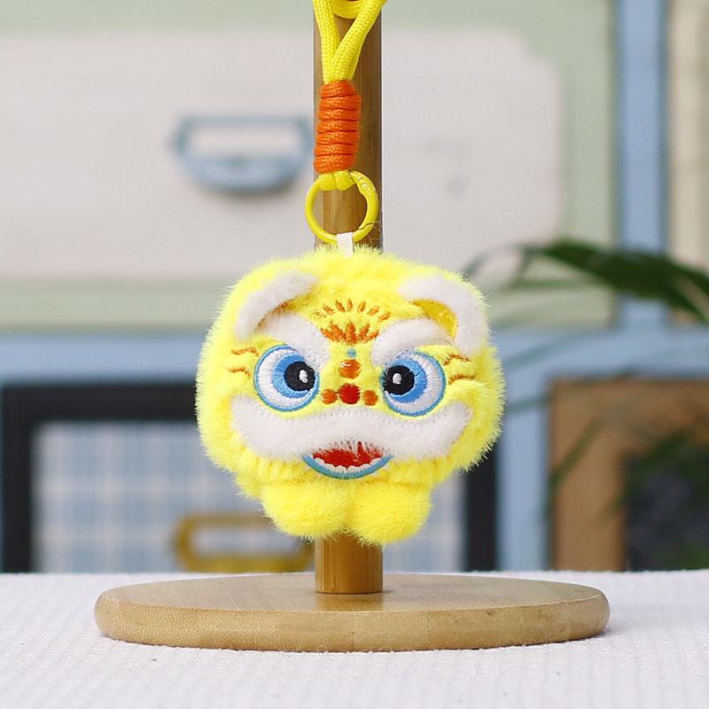 Chinese Style Lion Plush Toy Keychain With Pp Cotton Filling For Gift And Decoration
