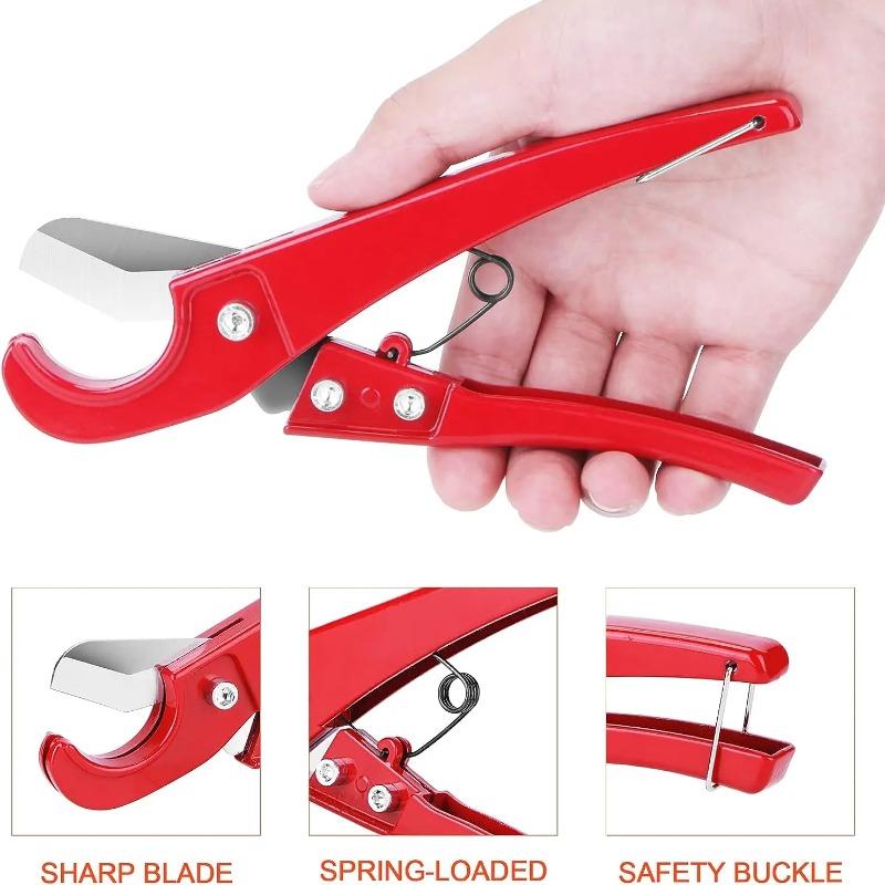 PVC Pipe Cutter Alloy Steel Blades Cuts Up To 1-1/4" Plastic Hoses and Pipes Suitable for Home Working or Plumbing Cutter Tool