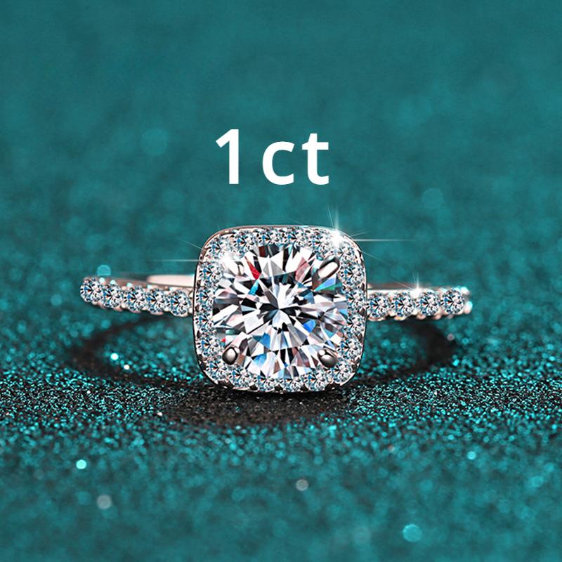 

2CT D Цвет VVS1 Муассанит Кольцо Стерлингового Серебра 925 пробы Вечное Кольцо Женское Обручальное Свадебное Роскошное Ювелирное Кольцо Сертифицировано 7