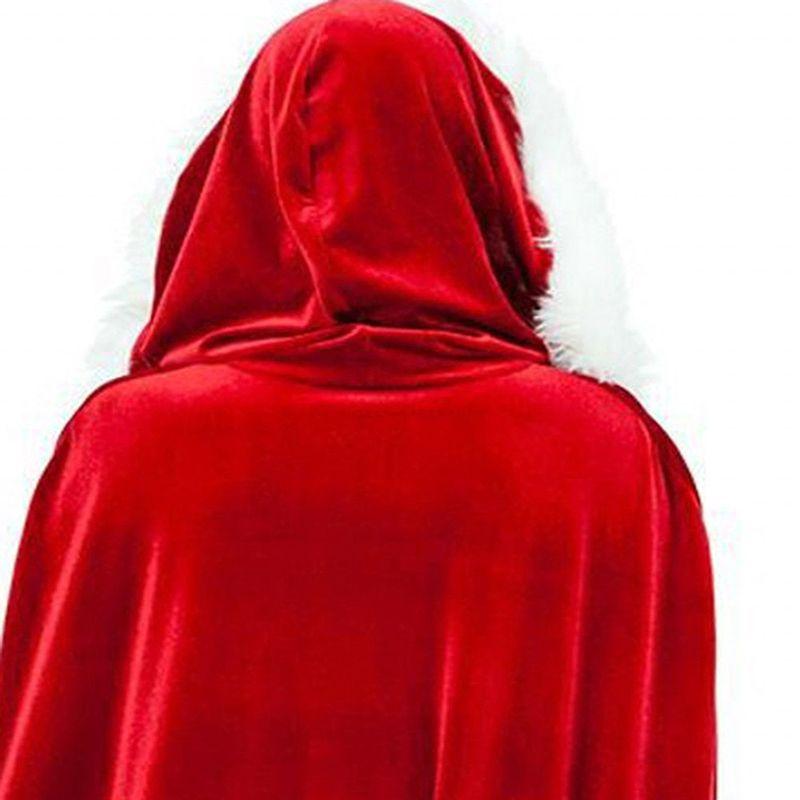 Premium Quality Adult Christmas Mrs Santa Claus Cosplay Costume Fancy Hooded Cloak Manteau Xmas For Festive Celebrations