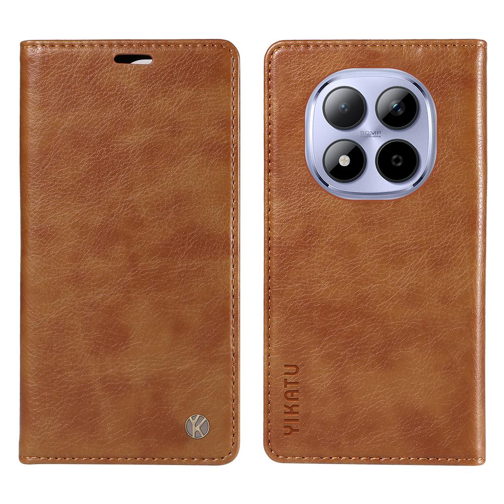 For Xiaomi Redmi Note 15 Pro 5G (Global) Wallet Case YIKATU YK-006 Magnetic Closure Leather Phone Cover Litchi Texture